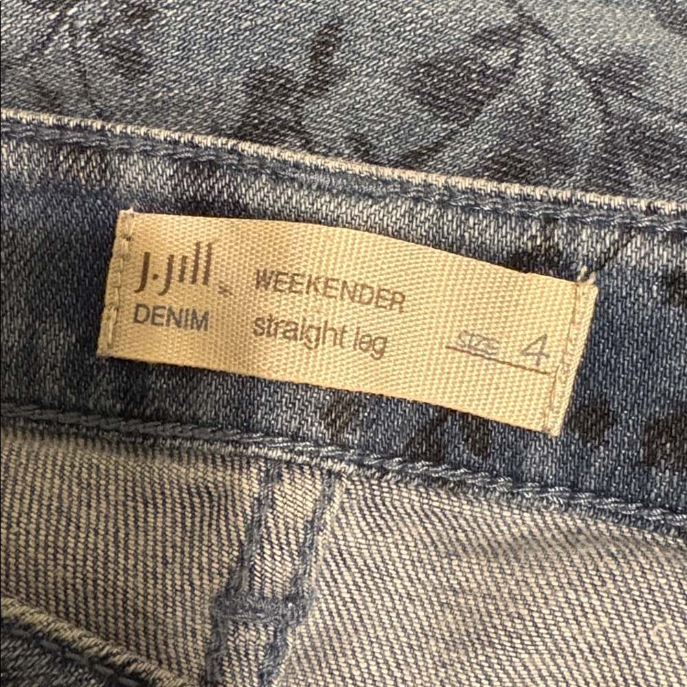 J. Jill Floral Denim Weekender Straight Leg Jeans 4 - Picture 9 of 9